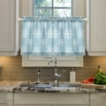 thumbnail image 2 of Yayeee Kitchen Curtains Tier Pair Light Filtering 27"x36" Rod Pocket Short Cafe Window Panel, Gray Snowflake, 2 of 7