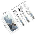 thumbnail image 2 of Kdxio Silver Dragon Mountain Peaks Toddler Utensils Set - Kids Silverware Set, Set Kids Utensils Set with Case for Preschooler Children, 2 of 8