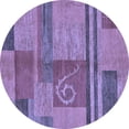 thumbnail image 1 of Ahgly Company Machine Washable Indoor Round Abstract Blue Modern Area Rugs, 7' Round, 1 of 4