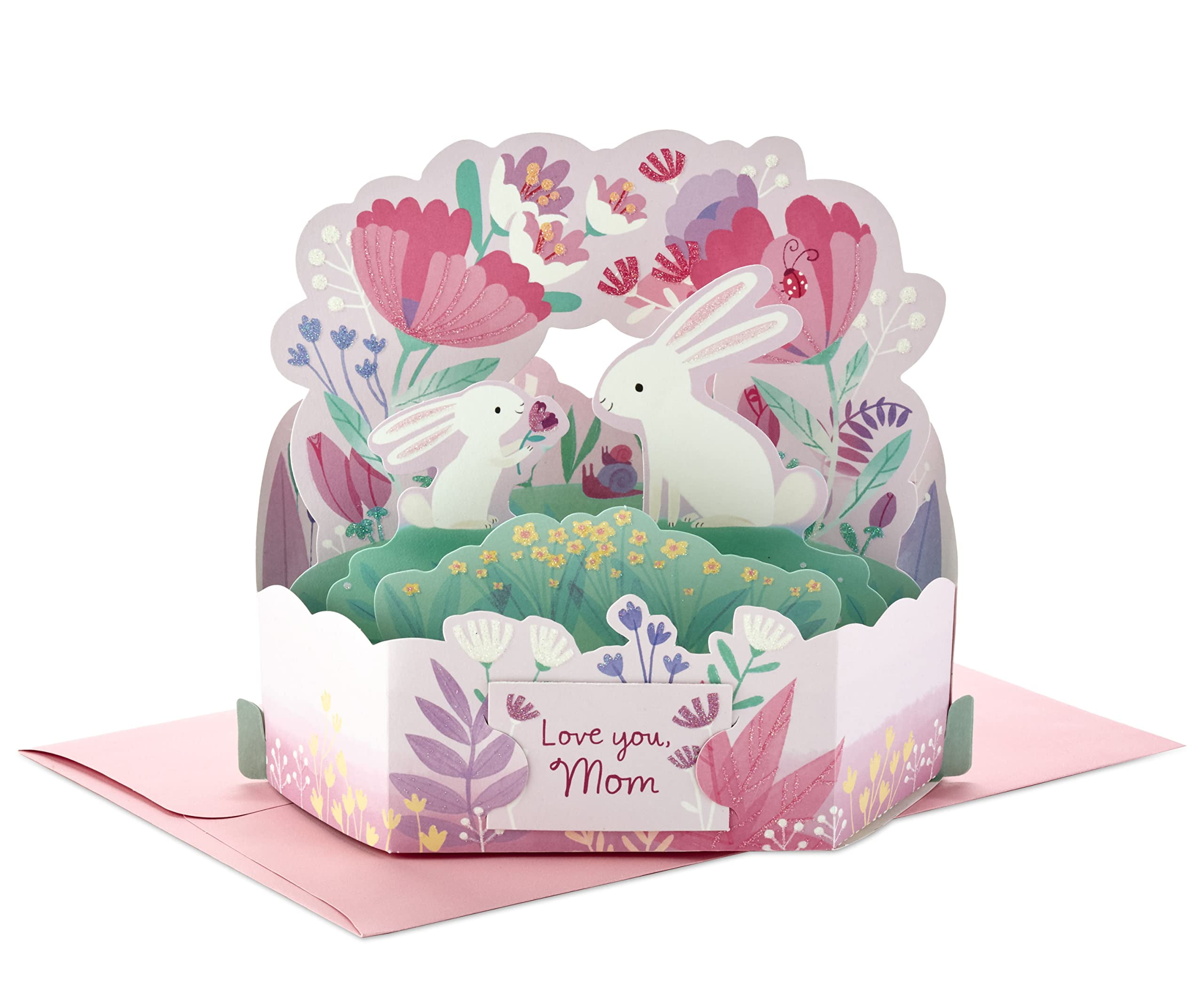 Hallmark Paper Wonder Displayable Pop Up Birthday Card For Mom Or Mothers Day Card Bunnies