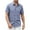 Blue, variant on Chiccall Mens Cotton Linen Button Down Shirts Casual Solid Short Sleeve Summer Beach Shirts Tops Beige