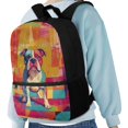 thumbnail image 4 of Uourmeti Colorful Bulldog Art Independent Compartment Backpack, 17 Inch Adjustable Shoulder Straps School Bag Durable Zippered School Backpack for Women, 4 of 6