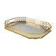 thumbnail image 2 of Bandeja de espejo dorado para perfume, bandejas de decorativas para decoración del hogar, bandejas de tocador de maquillaje, regalo para mamá, Rectángulo Soledad Bandeja base espejo dorado, 2 of 8