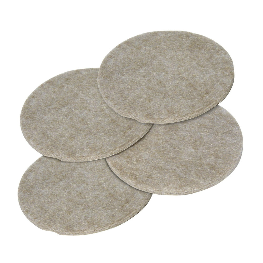 Rok Hardware Heavy Duty SelfAdhesive Felt Pads, 3" Round, Beige, 4