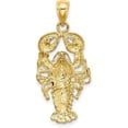 thumbnail image 3 of Solid 10K Yellow Gold 2-D Textured Maine Lobster Charm - 25.25mm, 3 of 6