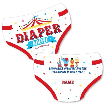 Big Dot of Happiness Carnival - Step Right Up Circus - Diaper Shaped Raffle Ticket Inserts - Carnival Baby Shower Diaper Raffle Game - Set of 24 price history on PriceWatchPro