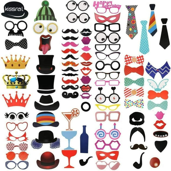 SnapJoy Fun Pack: 89 Whimsical Selfie Props for Memorable Moments at Southwestern Parties, Weddings, and Birthdays - Perfect for Posing and Dressing Up!