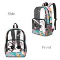 thumbnail image 2 of SEANATIVE Kids Clear Backpack with Front Pocket Adjustable Straps Transparent Clear Bag Girls See Through Travel Stadium School Bags PVC Bookbag, Cute Cat Tropical Leaf Flower Lemon Pink Teal, 2 of 7
