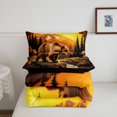 thumbnail image 5 of Manfei Sunset Mountain Twin Comforter Sets,Safari Bear Bedding Set,Golden,Black Reversible,2-Piece,1 Comforter and 1 Pillowcase, 5 of 7