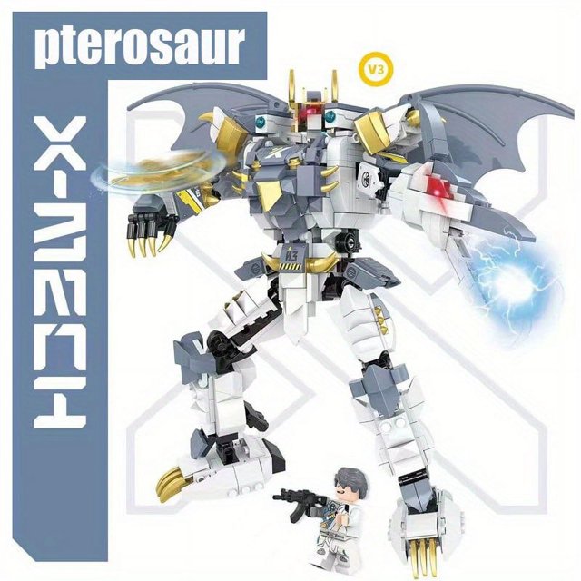 Building Blocks Puzzle Assembly Combined Robot Machine Dinosaur King Kong Children's Boys Toys