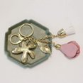 thumbnail image 5 of Flower Keychain Rhinestone Tassel Leaf Key Ring Women Wallet Bag Pendant Charms, 5 of 9
