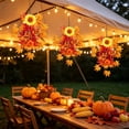 thumbnail image 4 of 20 Inch Fall Teardrop Swag with Maple Leaves Berries, Artificial Autumn Hanging Wreath for Front Door Staircase Indoor Outdoor Thanksgiving Decor (1PC, C), 4 of 8