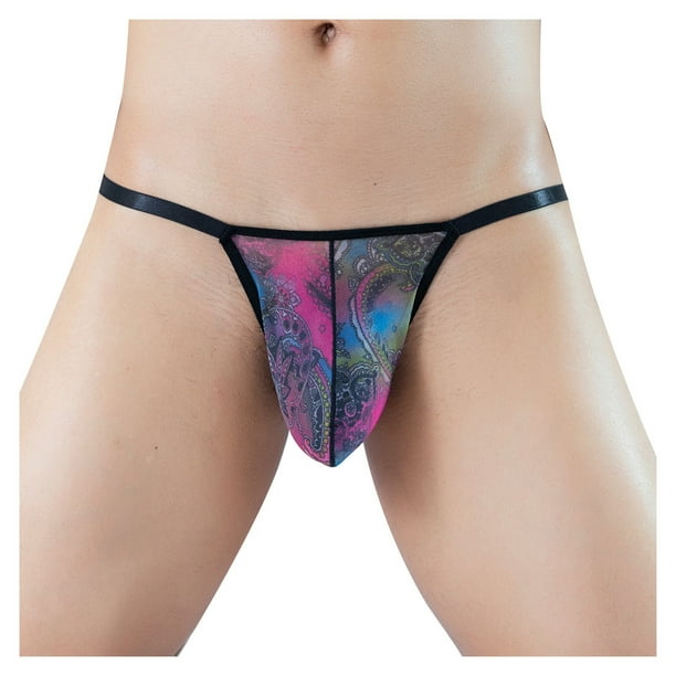 Fridja Men's Print Briefs Fashion Mesh Buckle Underwear