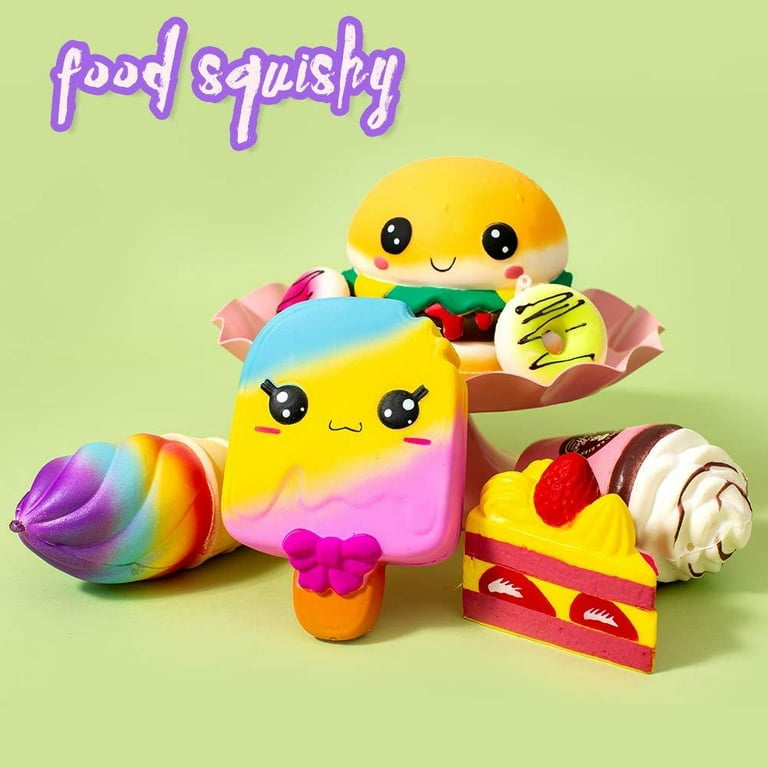 YOYI slow rising jumbo squishies toys set - 9 pack soft kawaii squishy  hamburger popcorn cake ice