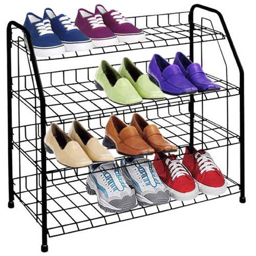 Sunbeam 4-Tier Shoe Shelf, Black