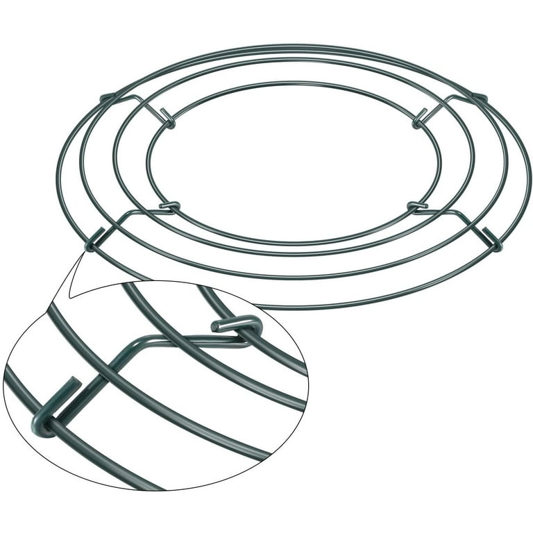 10 Packs Christmas Metal Wreath Frame Green Round Wire Wreath