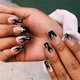 thumbnail image 1 of Set of 24pcs short black flames french manicure - beauty and health, 1 of 5