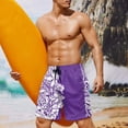 thumbnail image 6 of Binienty Men's Board Shorts Beach Shorts With Purple Floral Design - Quick Dry for Summer Surfing and Beach Vacations, 6 of 10