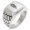 Silver, variant on Stainless Steel Horned Dragon Geometric Pattern Step-Down Biker Style Polished Ring