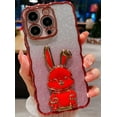 thumbnail image 1 of GFDYREE Wahhle Designed for iPhone 12 Pro Max Glitter Case, Luxury Plating Cute Bling Rabbit Kickstand Phone Cover for Women Girls with Camera Protector, 1 of 7