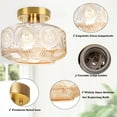 thumbnail image 5 of Semi Flush Mount Ceiling Light,Globe Glass Ceiling Light,Vintage Small Hallway Light Fixture,Amer Glass Lighting Fixture for Bedroom Bathroom Entryway Kitchen, 5 of 7