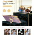 thumbnail image 3 of LeYi Case For Moto G Power 5G 2024: 2pcs Tempered Glass Screen Protector And 360° Rotatable Magnetic Stand, Rose Gold Plated Edge，Purple, 3 of 8