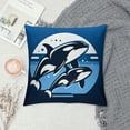 thumbnail image 2 of Orinice Shark Pillow Cases Cushion Covers Ocean Sea Animal Throw Pillow Covers  Soft Sea Underwater World Decorative Throw Pillowcases Marine Theme Blue Black Cushion Cases White, 2 of 5