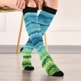 thumbnail image 5 of Coolnut Blue and Green Stripes Compression Socks for Women&Men Circulation-Best Support for Nurses,Running,Athletic-1 Packs, 5 of 7