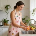 thumbnail image 4 of 2Pack Fruit Patterned Kitchen Apron – Durable Polyester Bib Apron Stain & Lightweight Non Adjustable Fit For Everyday Cooking Baking & Grilling Unisex Design For Adults Apron Sleeve 17.7"X22.0", 4 of 5