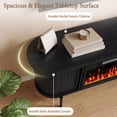 thumbnail image 6 of Waleaf 70" Fluted TV Stand with 40" Electric Fireplace, Mid Century Modern Entertainment Center for TVs Up to 80", Sliding Door Media Console for Living Room, Bedroom, 6 of 8