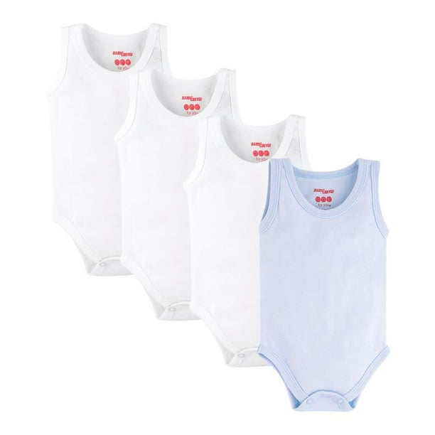 Pañalero Baby Creysi One For You Para Bebé Sin Manga Paquete de 4 Piezas