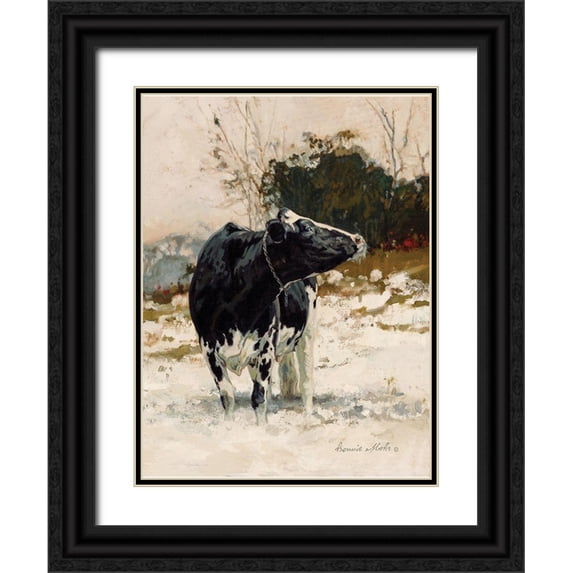 Mohr, Bonnie 25x32 Black Ornate Wood Framed with Double Matting Museum Art Print Titled - Snowbell