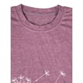 thumbnail image 5 of Nlife Women Just Breathe Letter Print Round Neck Long Sleeve Dandelion Shirt, 5 of 7