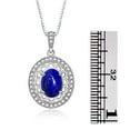 thumbnail image 5 of RYLOS Matching Jewelry Set Sterling Silver Princess Diana Inspired Ring & Pendant Necklace. Gemstone & Diamonds, 8X6MM Lapis September Birthstone; Size 7, 5 of 7