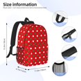 thumbnail image 5 of Rateoe White and Green Polka Dot Pattern Student Backpack Water-resistant Backpack 15-inch Laptop Backpack Lightweight Adjustable School Backpack, 5 of 6