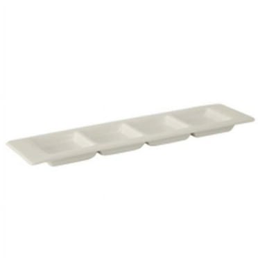 Tuxton  Vitrified China 4 Compartment Plate Pearl White - 12.75 x 1.38 in. - 1 Dozen