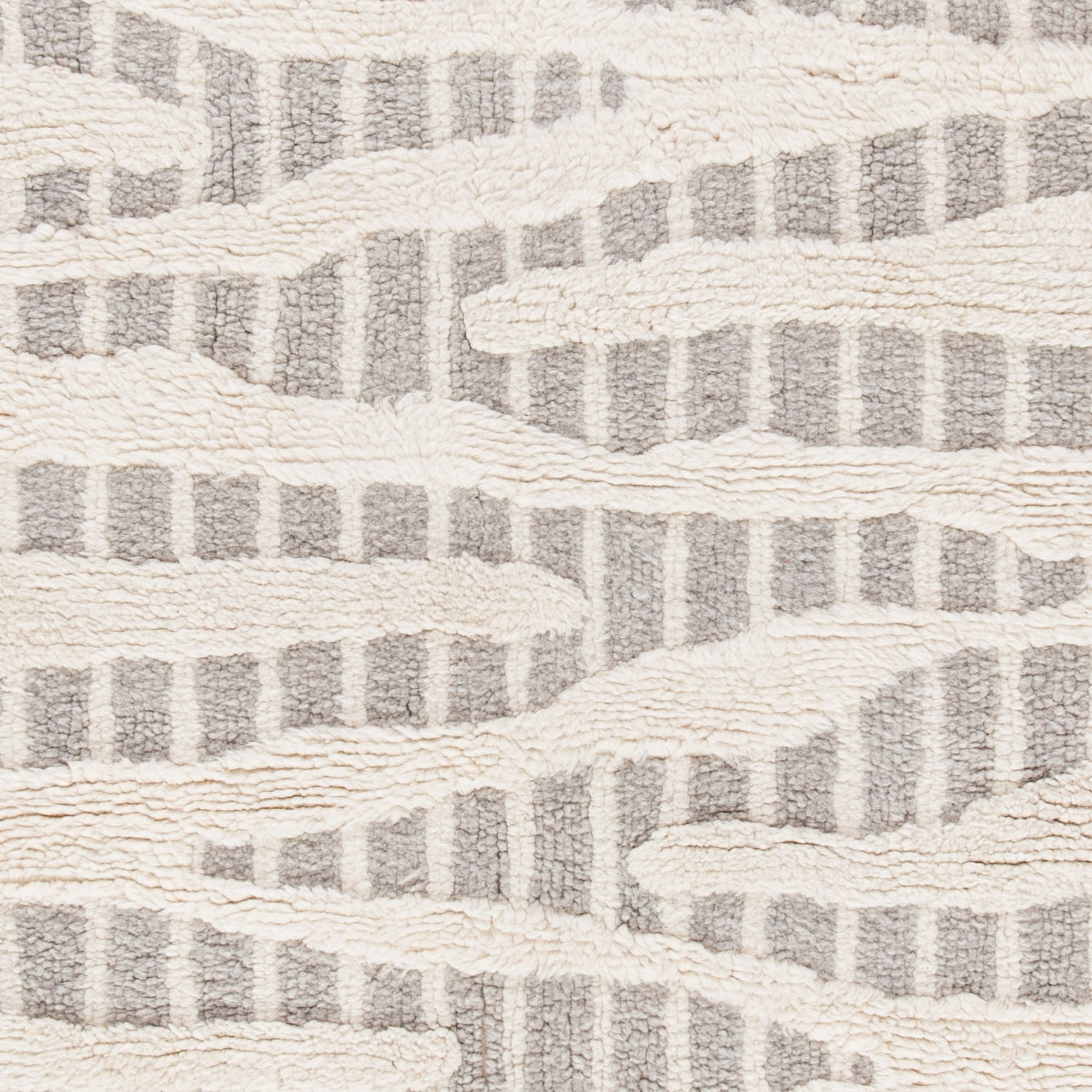 SAFAVIEH Manhattan Alexanndria Abstract Striped Wool Area Rug, Grey/Ivory, 5' x 8'