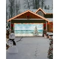 thumbnail image 4 of Christmas Garage Door Banner Cover 6 x 13 ft, Summer Beach Oil Painting Christmas Tree Christmas Garage Door Decorations Holiday Christmas Backdrop Decor for Winter New Year Xmas Party, 4 of 6