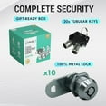 thumbnail image 2 of LATCH.IT 10-Pack RV Storage Locks 5/8" | 100% Metal Cam Lock for Cabinets, Toolboxes & RV Storage Doors | 20 Keys Included | RV Compartment Locks | Check Fitment Image Before Purchasing, 2 of 6