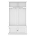 thumbnail image 4 of Zateety Hall Tree with Storage Shoe Bench for Entryway and Hallway, 4-in-1 Design Coat Racks with 4 Hooks for Living Room, White(Old SKU: W1307113678), 4 of 10