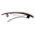 thumbnail image 3 of Parcelona French Oval Wide Salmon Brown Checks Automatic Hair Clip Barrette, 3 of 6