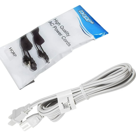 HQRP AC Power Cord Compatible with Bowers & Wilkins A7, Zeppelin Air Powered Speaker Mains Cable White, UL Listed