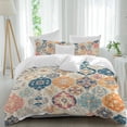 thumbnail image 2 of Boho Morocco Bedding 3 Piece Duvet Cover Set California King, Retro Farmhouse Ethnic Neutral Aesthetic Soft Microfiber Comforter Cover with Zipper Closure & Pillowcases, FadeResistant Quilt Cover, 2 of 9