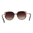 thumbnail image 4 of Womens Thin Oversize Cat Eye Butterfly 90s Designer Sunglasses All Brown, 4 of 5