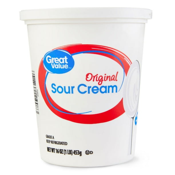 Great Value All Natural Sour Cream, 16 oz Tub