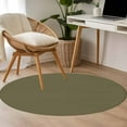 thumbnail image 5 of Olive Green 4ft Round Rug, Farmhouse Solid Green Color Modern Art Non-Skid Rubber Backing Large Area Rugs - Living Room Bedroom Home Office, Indoor Floor Mat Carpets Washable Rug, 5 of 9