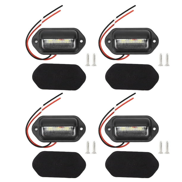 4 lámparas de matrícula de 12 V y 6 LED, de alto brillo, luz blanca, resistentes al agua para coche.