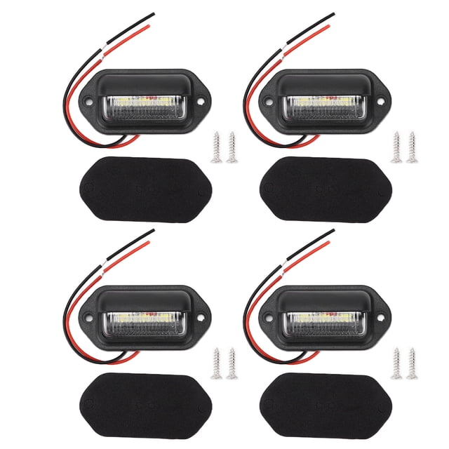 4 lámparas de matrícula de 12 V y 6 LED, de alto brillo, luz blanca, resistentes al agua para coche.