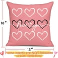 thumbnail image 3 of 4PCS Pink Valentine’s Day Throw Pillow Case Decorations - Valentine Linen Cushion Cover 18 x 18 Inches Heart Love Gift Decor for Sofa Couch, 3 of 6