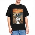 thumbnail image 5 of Camiseta de algodón divertida para hombre, con estampado artístico de Peanuts, Charlie Brown, Scream, Snoopy, camisetas hippies de verano con cuello redondo, camisetas informales de gran tamaño, 5 of 5